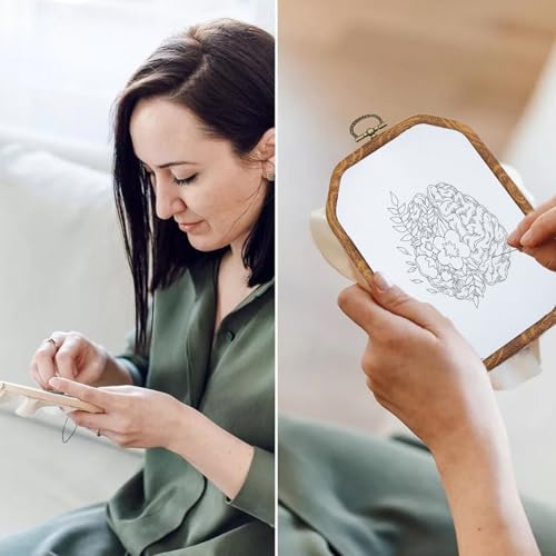 ORIGACH 4 Set DIY Organ & Flowers Embroidery Kit for Beginners Adults - style: Human Organ with Flowers
