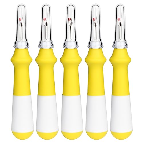 ZMAAGG Seam Ripper, Yellow Ergonomic Grip Handle, 5 PCS Stitch Remover Tool - color: Yellow