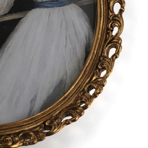 10x10 Round Art Deco Picture Frame – Antique Gold & Vintage Bronze Frame with Glass Front – Wall Mountable or Tabletop Display - color: 10x10 inch (Round)
