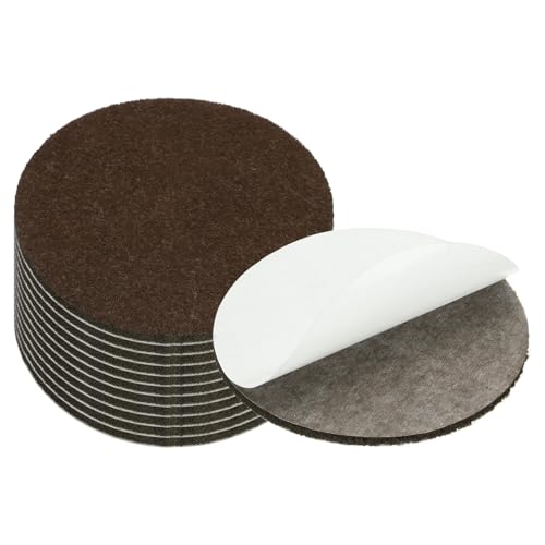 PATIKIL 3.5 Inch Diameter Lamp Base Felt, 12Pack 3mm Thickness Round Soft Adhesive Non-Slip Anti-Scratch Backed Felt for Lamp Furniture DIY Craft, Coffee - color: Coffee, size: 3.5 Inch