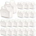 Nuogo 20 Pack Plastic Baskets with Handles Portable Caddy, White - color: White