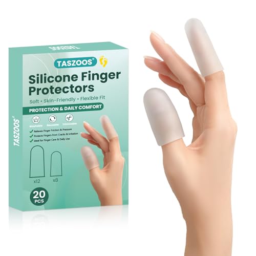 Gel Finger Cots & Finger Sleeves, 20 Pcs Silicone Protectors, Clear - color: Clear