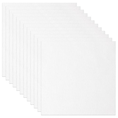 12 PCS White Embroidery Fabric, Pre-Cut Embroidery Cloth Fabric Squares for DIY Sewing, Needwork and Home Decoration (11.8 x 11.8 Inch) - color: White, size: 11.8 x 11.8 inch