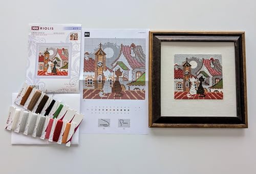 RIOLIS 611 City & Cats Spring Counted Cross Stitch Kit 5.12 x 5.12 in - style: City & Cats Spring 611