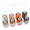 New brothread 8 Spools Embroidery Machine Thread with Box -Different Brown - color: Differ Brown
