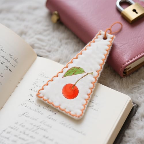ORIGACH 4 Sheets Water Soluble Embroidery Patterns Stabilizers - Pre-Printed Strawberry Designs - Stick & Stitch Embroidery Paper for Hand Sewing Lovers - color: Strawberry