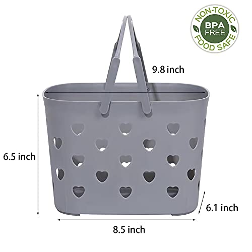 Portable Shower Caddy with Handle Plastic Shower Basket, 2 Pack, Grey - color: Grey, size: 2 Pack