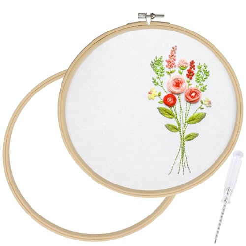 Biaungdo 10 Inch Round Wood Embroidery Hoops, 2 Pieces - style: 10 Inch