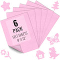IONTACH 9" X 12" Soft Felt Sheets 1.6mm Thick (6 Packs, Light Pink) - color: Light Pink