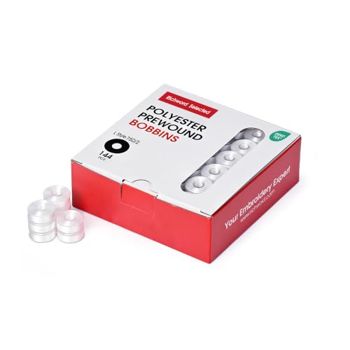 BAI Prewound Embroidery Bobbins Type L 144pcs (75D/2) White Plastic Sided - color: 144pcs 75D/2 White