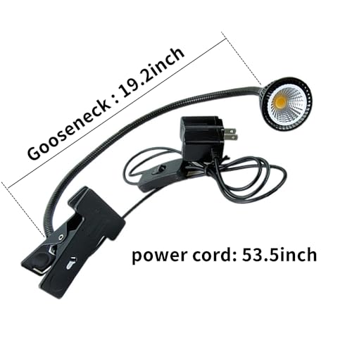 QUANS 5W COB Clip-on Adjustable Gooseneck Warm White LED Desk Reading Light - color: Warm White