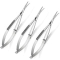 Lasnten 3 Pack Curved Stainless Steel Spring Squeeze Embroidery Scissors Eyebow Grooming Trimming Scissors Thread Snips Clippers Also for Applique, Fabric, Knitting, Sewing, Arts & Craft(Silver) - color: Silver