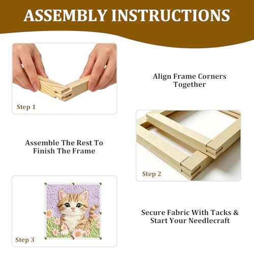 Needlepoint Stretcher Bars Kit, 12pcs 6 Sizes with Mallet & Pry Tool