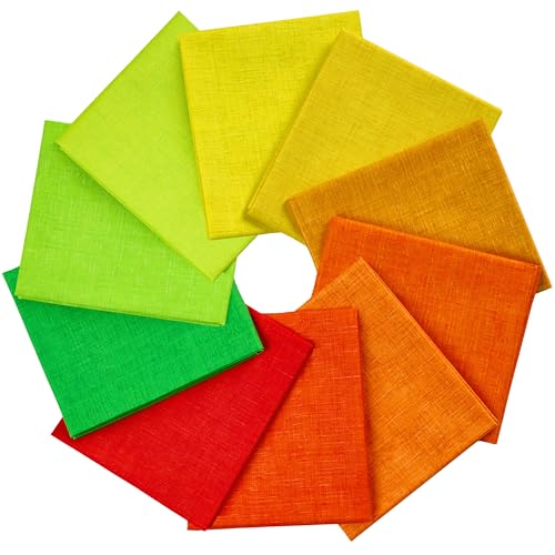 Craftido - 11 Options Solids with Tweed Tonals - Assorted Color Cotton Quilting Fabric Bundles 10pcs Fat Quarters 18"x21" - Medium Weight 5.2oz - for Quilting, Sewing and Crafts - Fruit&Garden - color: Fruit&garden