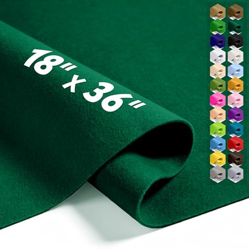 Emerald Green 18" X 36" Felt Fabric Sheet - 1.6mm Thickness - color: Emerald Green, size: 18" x 36"