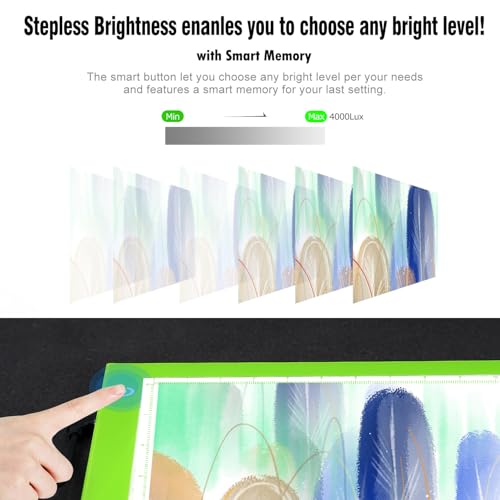 LitEnergy Portable A4 LED Copy Board Light Tracing Box, Green Ultra-Thin Adjustable USB Power Artcraft LED Trace Light Pad for Tattoo Drawing, Streaming, Sketching, Animation, Stenciling - color: GREEN, size: 8.3 x 11.7 inches