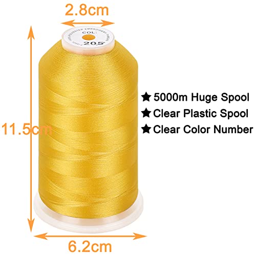 New brothread 2 Huge Spools Embroidery Machine Thread -Yellow - color: Yellow-205
