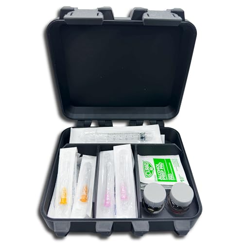 2-Slot HRT TRT Storage Case for 10ml Vials – Holds Syringes, Needles & Alcohol Wipes – Compact Travel Organizer for Hormone Therapy or Wellness Kits