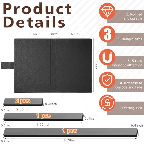Flutesan 1 Pcs Knitting Pattern Holder, Fold up Cross Stitch Knitting Chart Keeper with Replacement Magnets, Magnetic Cross Stitch Accessories (Folded Size 6.1 x 9 Inch,Black) - color: Black, size: Folded Size 6.1 x 9 Inch
