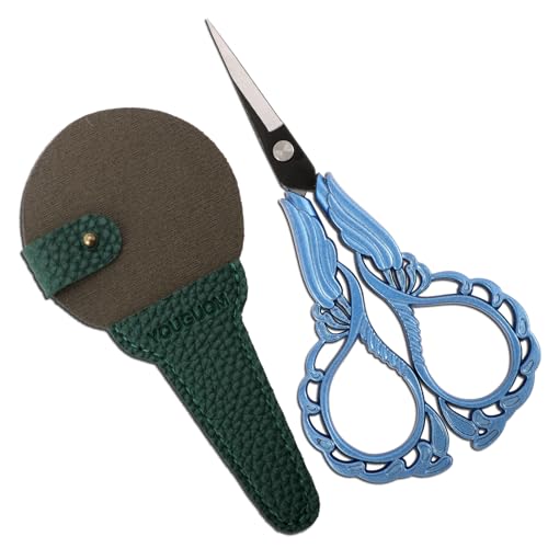 YOUGUOM Sharp Crochet Scissors, Small Sewing Embroidery Shears - color: Blue