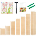 28 Pcs Wood Canvas Stretcher Bars 7 Sizes Needlepoint Frame Kit for Embroidery Needlework Oil Painting Posters Art Supplies with Hammer and Thumbtacks 6 8 12 14 16 18 20 Inch - size: 7 Size