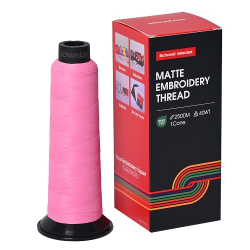 BAI Matte Machine Embroidery Thread 120D/2 40 wt Low Shine Pink-8026 - color: Pink-8026