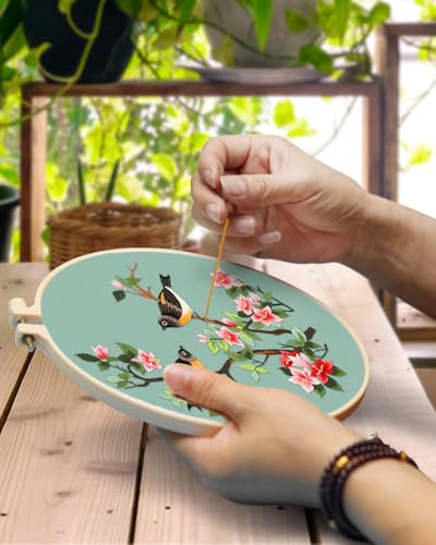 TINDTOP Embroidery Kit for Adult, Owl Embroidery Kit for Beginners - color: Bird