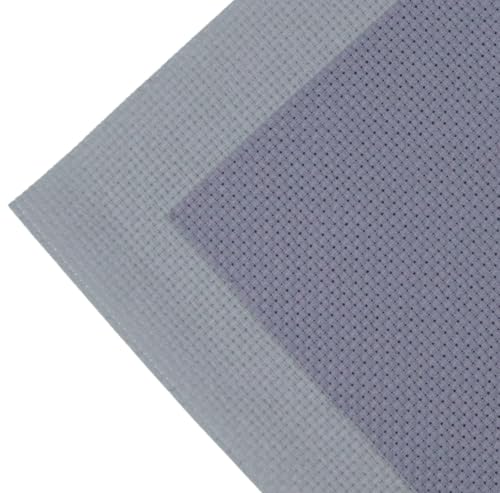 KCS 2 pc of 15" x 18"(38cmx45cm) 16 Count Cross Stitch Cotton Aida Cloth Needlework Fabric Box (Light Grey+Light Steel Grey,16CT) - color: Light Grey+light Steel Grey, size: 16CT