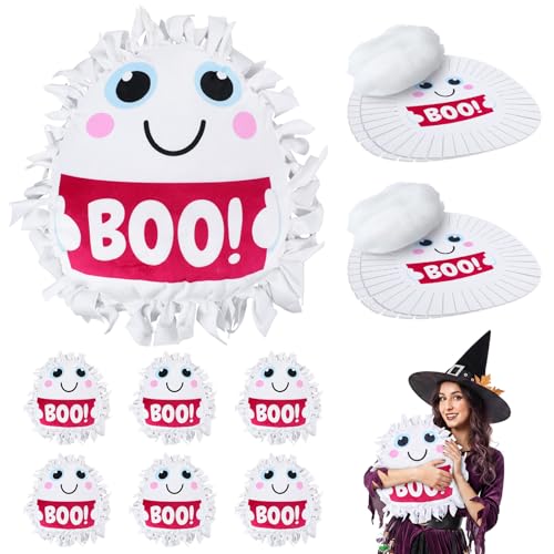 Weysat 6 Sets Boo! Halloween Ghost Tied Pillow Craft Kit No Sew DIY Craft - style: Halloween Ghost