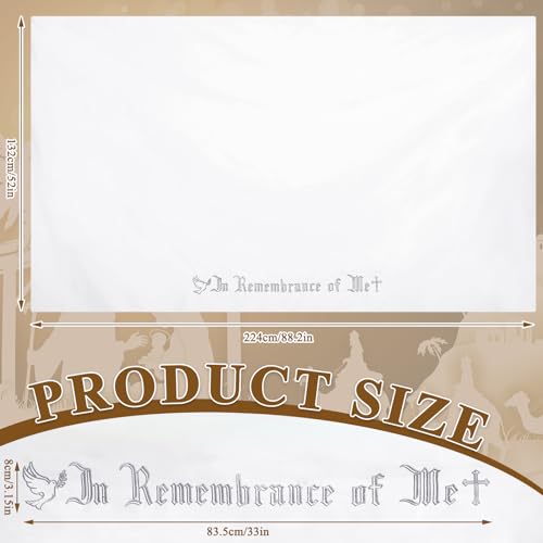 VitalCozy in Remembrance of Me Communion Cloth Church, Silver Embroidery - color: Silver Embroidery
