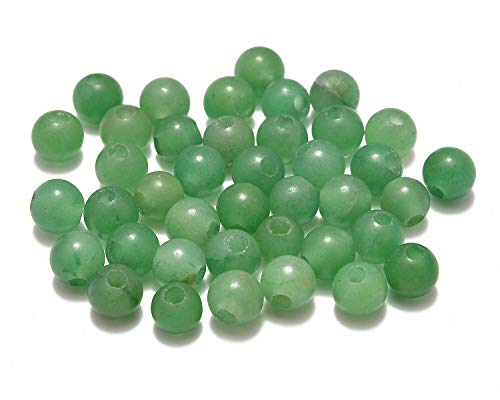 AD Beads Natural Gemstone 8mm Round Loose Beads Big Hole 2.5mm Sized 40pcs (Aventurine) - color: Aventurine