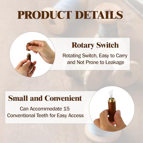4 Pcs Portable Wooden Sewing Box, Versatile Wood Box Holder for Needles, Storage Embroidery Needle Hand Crafts Knitting Tool, Toothpick and Bead Storage