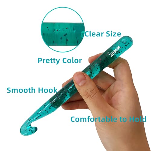 Large Crochet Hooks,25mm 20mm 18mm 15mm 12mm Crochet Hooks for Chunky Yarn,Huge 12 mm-25 mm Crochet Hook - color: multicolored