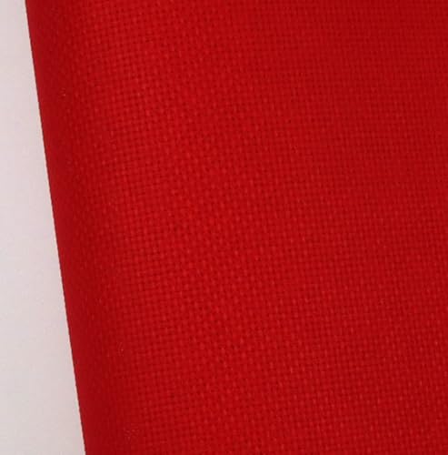 KCS 16 Count Cotton Cross Stitch Aida Cloth Fabric (12" x 59",Red) - color: Red, size: 12" x 59"