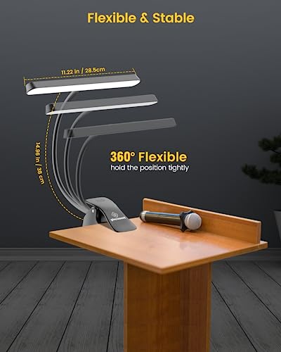 Glocusent Rechargeable Music Stand Light, 11.2” Wide Piano Light - color: Black