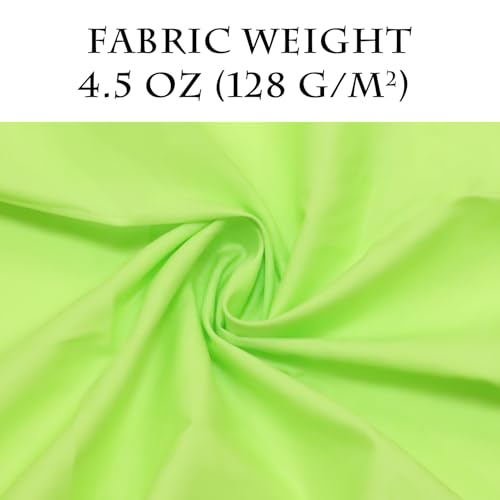 Green Cotton Fabric 3 Yards, 100% Natural Cotton Poplin Fabric by The Yard, 59 Inches Wide Lining Fabric for Sewing Apparel Cloth Hard-Wearing & High-Density Embroidery Quilting, Sewing Material - color: Green, size: 3Y