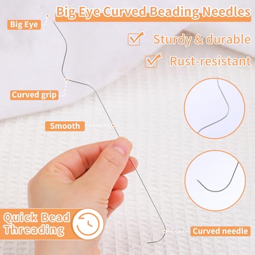 GarfxG 5 PCS Curved Beading Needles, Stainless Bead Spinner Needles - style: 5pcs Spinner Needles