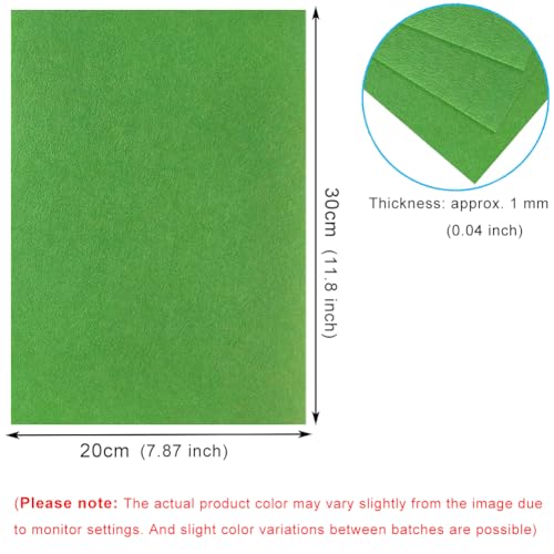 10 Light Army Green Felt Fabric Sheets,7.87 x 11.8 inch (20 x 30cm) A4 Stiff Felt Squares 1 mm Thick, Great for DIY Craft, Sewing Projects, Nonwoven Patchwork, Decoration - color: Light Army Green