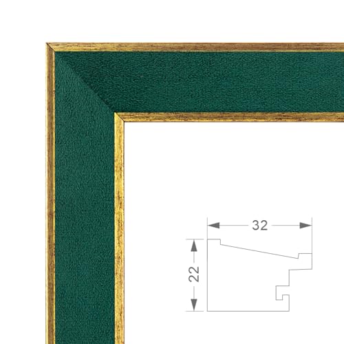 Suede 24x24 Frame - Single Frame, Elegant Green 24 x 24 Poster Frame with Mat for 20x20, 24x24 Picture Frames for Artwork, Puzzles, Photos, and Movie Posters - color: Green, size: 24" x 24" / 20" x 20" mat