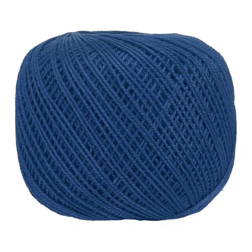 MECCANIXITY Crochet Thread Pearl Cotton Size 3 Navy Blue 164 Yards for Crocheting Tatting Knitting Embroidery Sewing - color: Navy Blue