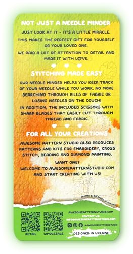 Awesome Pattern Studio Needle Minder Set – Kyiv Magnetic Needle Minder + 2 Needle Threaders + Crane Scissors. Enamel Pin for Cross Stitch, Embroidery and Craft - size: Kyiv Set #2