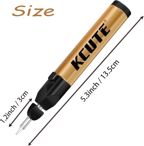 Chispee Thread Burner with one Touch,Thread Zapper for Burning and Trimming Lines, Fast Melting Wax, Leather Heat Transfer, and Stringing Projects (1Pc Burner Pen+10Pcs Tips) - color: Gold Gen 2 - 10 Tips