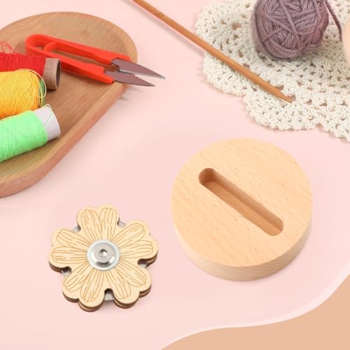 Daisy Thread Cutter, Thread Cutter Blade Tool for Sewing with Flower Shape Solid Wooden Sewing Tools, Yarn Cutters Thre-ads Cutting To-ols Quilting Supplies for Sewin-g Seam