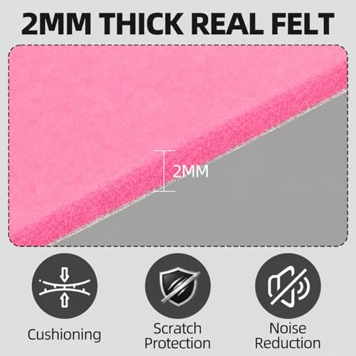 Self Adhesive Felt Sheets, 6PCS 13.4"x10.8" 2mm Thick Pink - color: Pink
