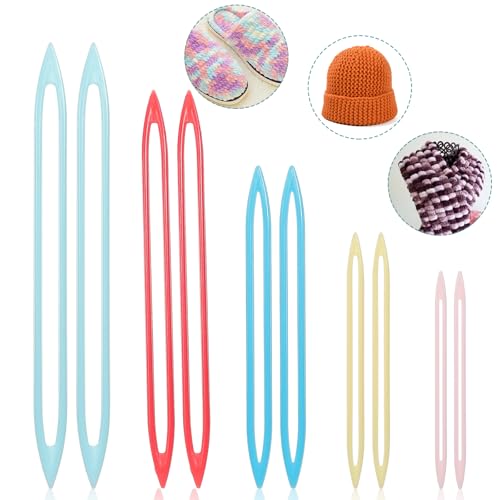WJIAAA Large Eye Finishing Yarn, 10pcs Knitting Needles for Sewing Weaving in Ends,Knitting Crochet Darning Tapestry Plastic Needles for Thick Bulky Yarn