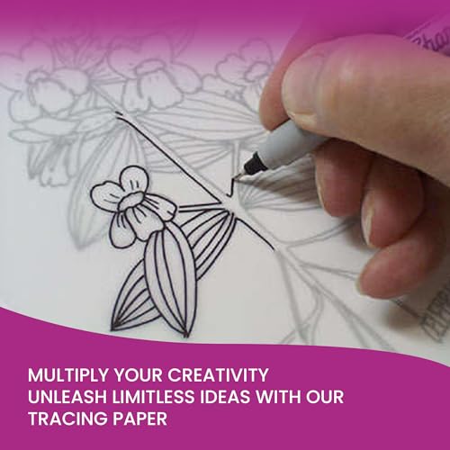 Tracing Paper 9x12 in, 50 Sheets, Transparent Sketch Paper 63gsm - size: 9" x 12" (50 Sheet)