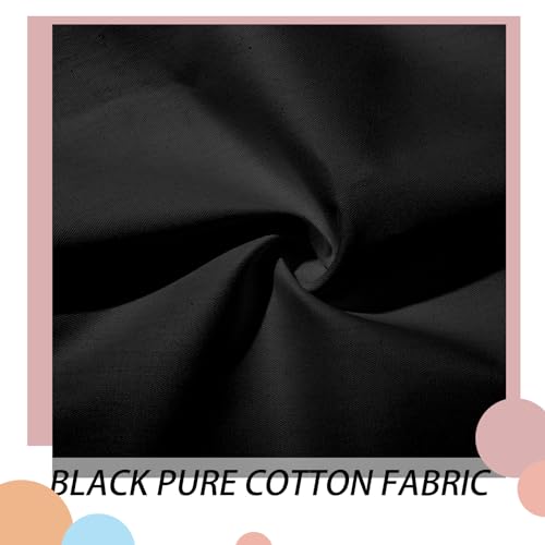 Mixweer 300 Pcs 4 x 4 Inches Cotton Fabric Squares Precut Quilting Fabric Bundles Solid Colors Quilt Material for DIY Craft Sewing Embroidery(Black) - color: Black