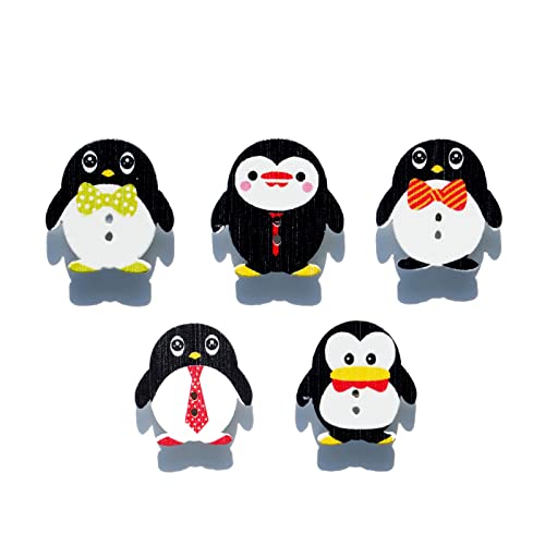 5pcs Needle Minder for Sewing,Magnetic Needle Keeper for Cross Stitch,Cute Penguin Cartoon Pin,Needle Holder for Embroidery,Needlework Storage Accessory, Gift for Cross Stitch Lover（2-Needle）