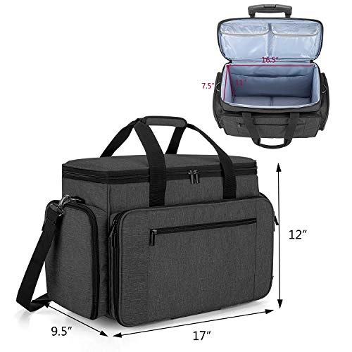 LUXJA Sewing Machine Case with Detachable Dolly, Black - color: Black, style: Sewing Machine Trolley