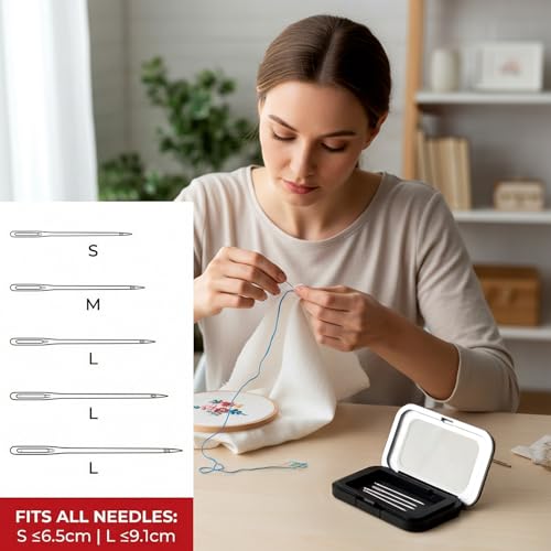 Portable Needle Keeper Magnetic Needle Holder Case Knitting Pin Storage Box